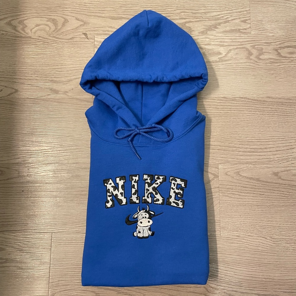 Custom Cow blue hoodie